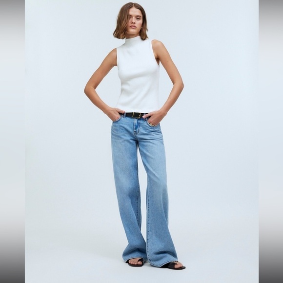 Madewell Side-Slit Mockneck Tank in Lighthouse Size: S, NWT - Picture 11 of 12